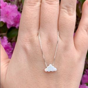 Fire Opal Cloud Sterling Silver necklace New Handmade